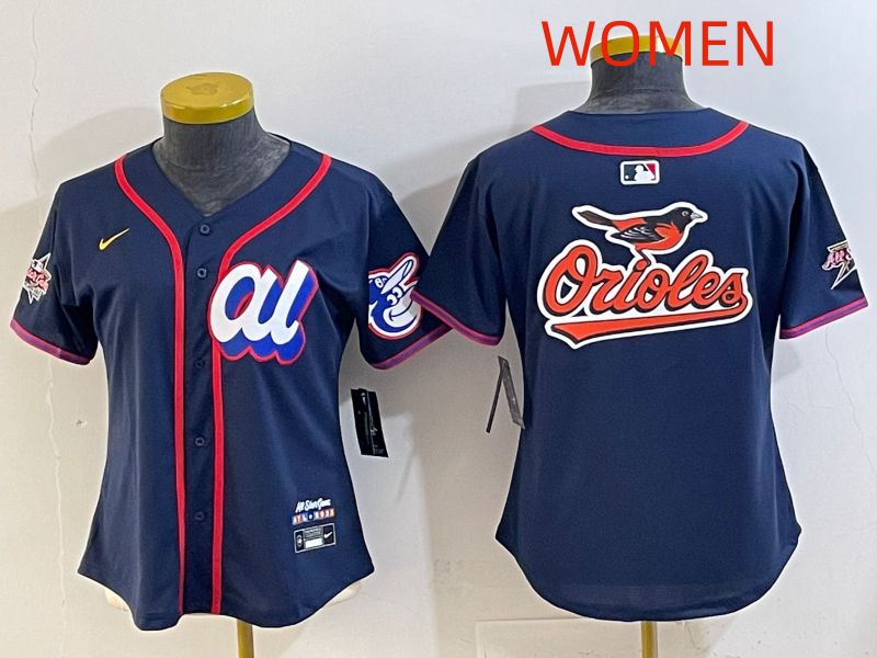 Women 2025 Baltimore Orioles Blank Drak Blue All star Nike MLB Jersey style 01->women mlb jersey->Women Jersey